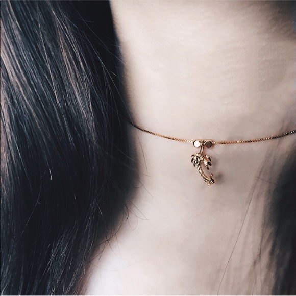 NEW 18k Gold Filled Handmade Palm Tree Chocker